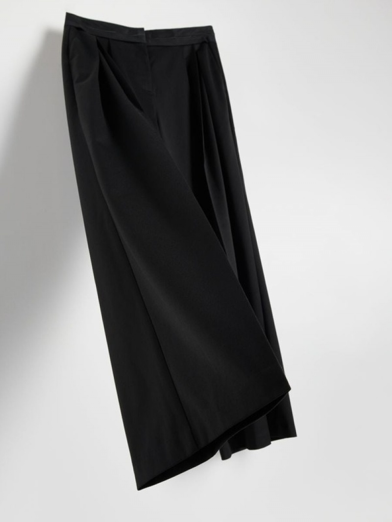 Black Reserved Decorative Insert Women's Trousers | OCYV-13640