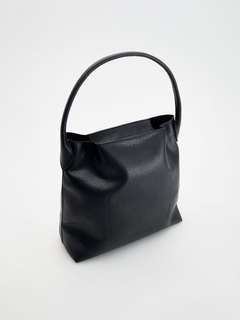 Black Reserved Faux Leather Women's Bags | ZIWV-01584