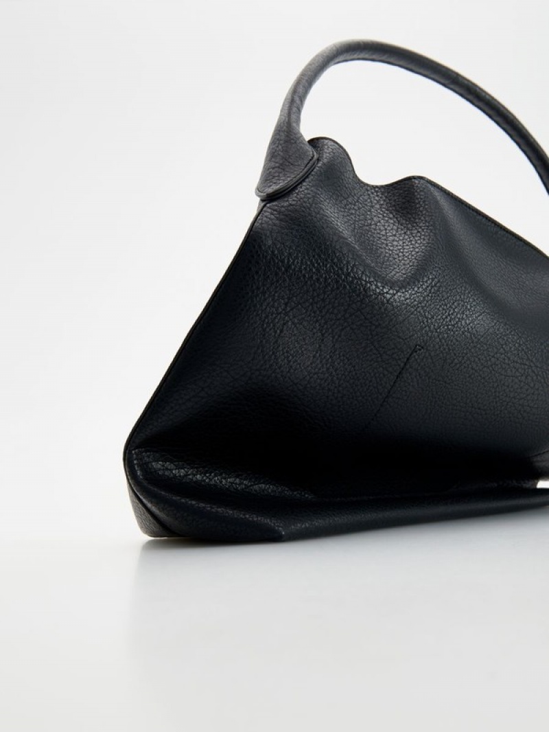 Black Reserved Faux Leather Women's Bags | ZIWV-01584