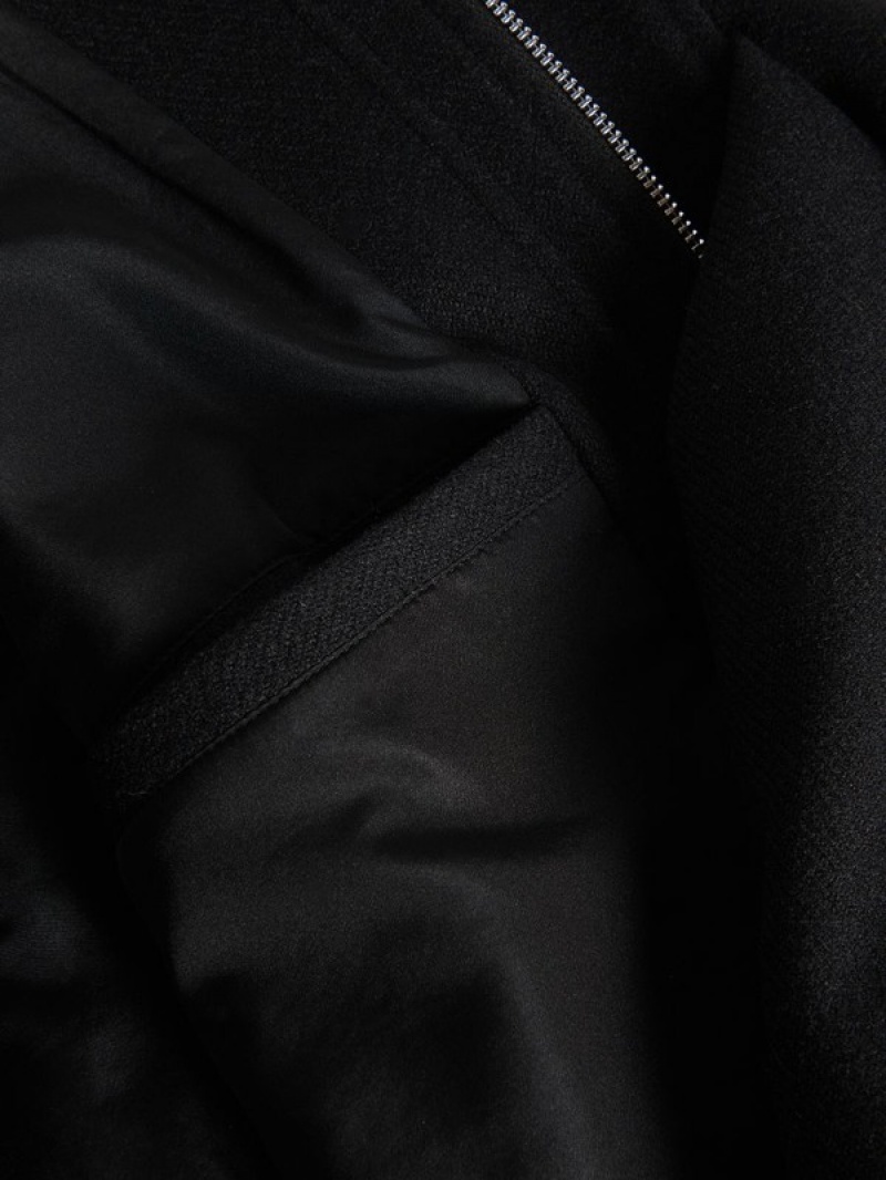 Black Reserved Hooded Men's Jackets | WVRD-24563