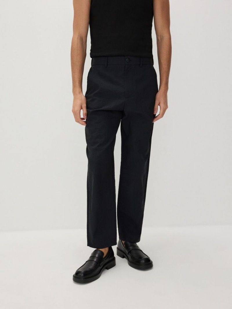 Black Reserved Joggers Men's Trousers | SXUE-98351