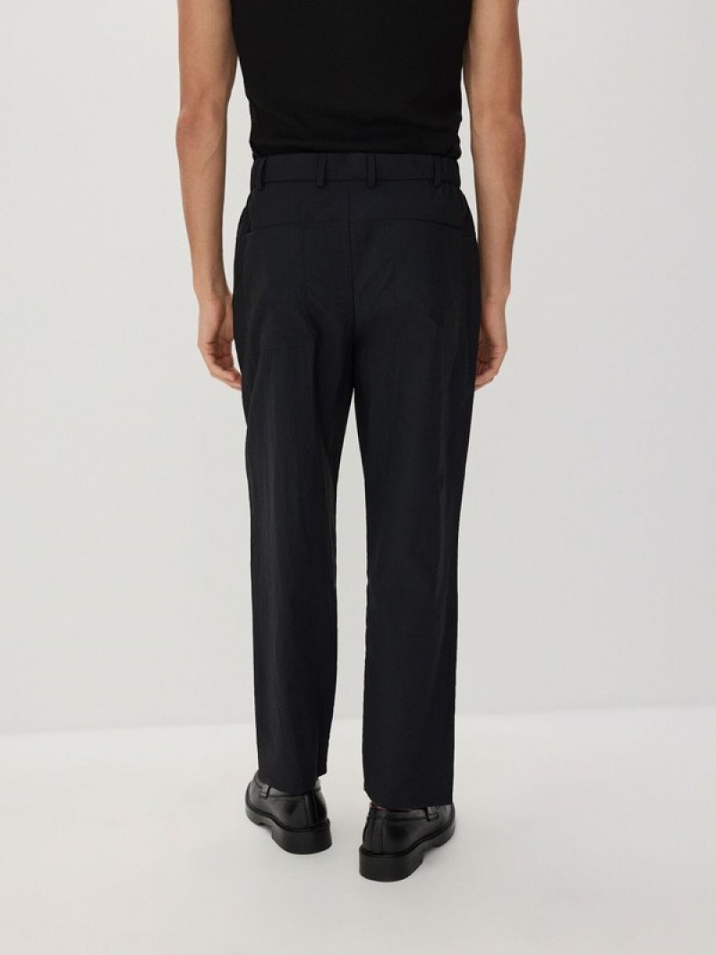 Black Reserved Joggers Men's Trousers | SXUE-98351