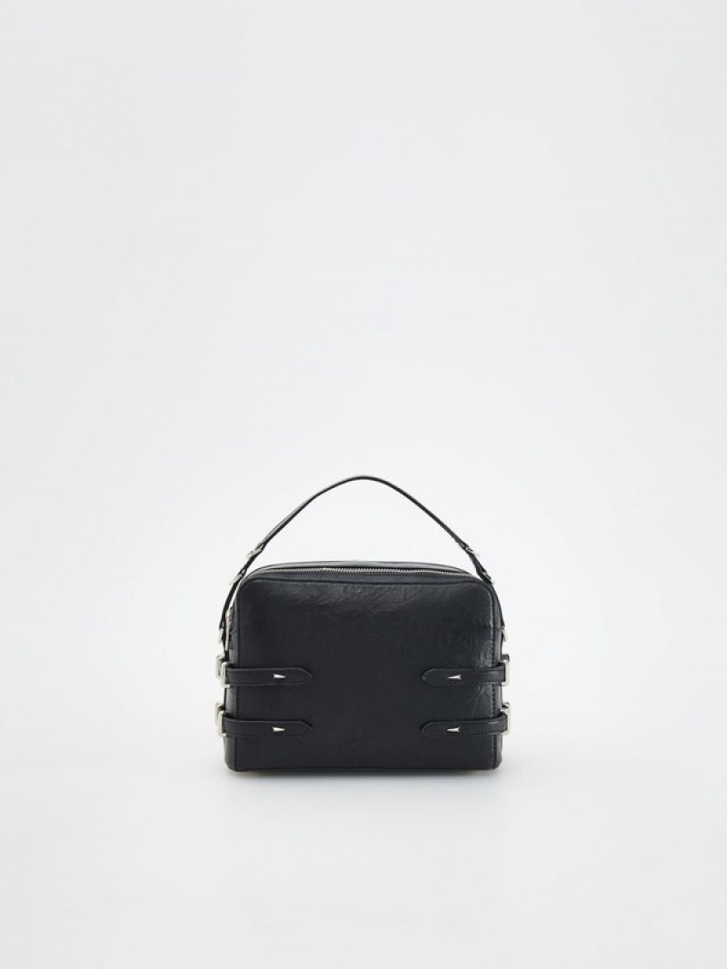 Black Reserved Leather Imitation Women's Bags | GVUR-70643