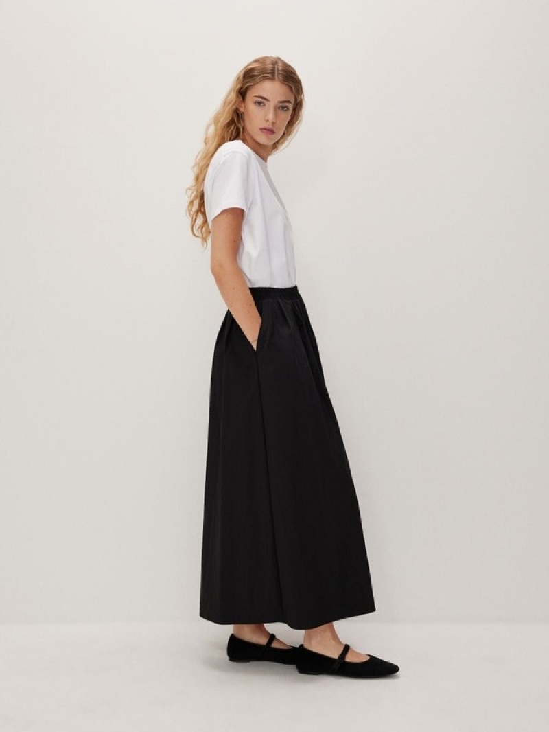 Black Reserved Maxi Women's Skirts | HJZG-90687