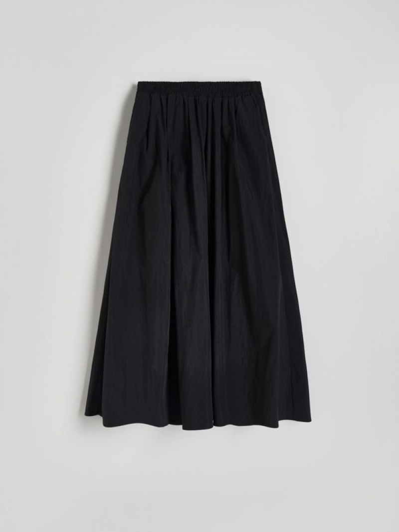 Black Reserved Maxi Women's Skirts | HJZG-90687