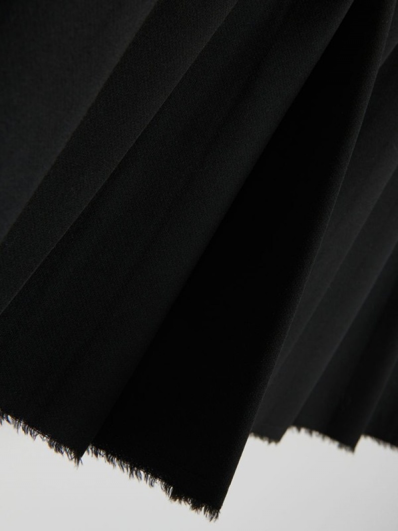 Black Reserved Minibox Pleats Women's Skirts | QDBH-31247