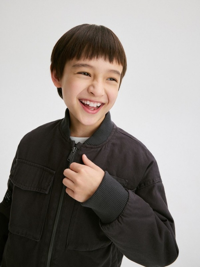 Black Reserved Outer Boys' Jackets | IVXE-76893