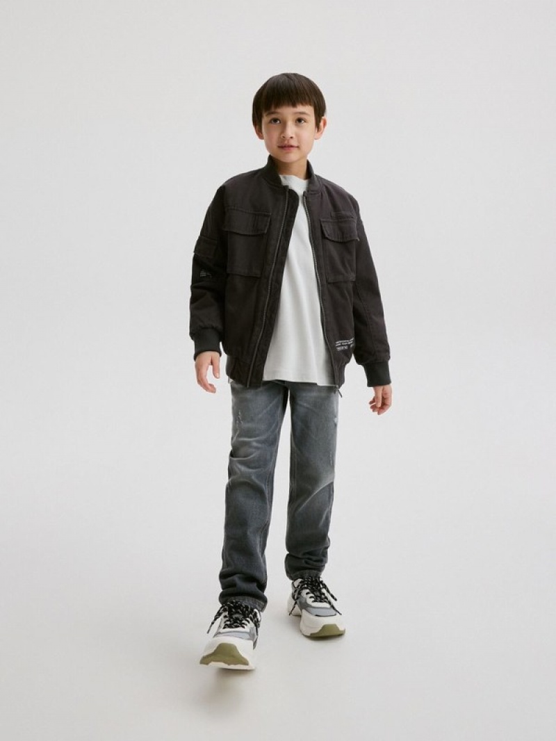 Black Reserved Outer Boys' Jackets | IVXE-76893