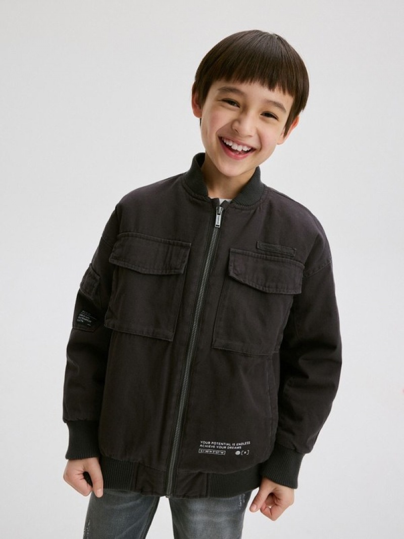 Black Reserved Outer Boys' Jackets | IVXE-76893