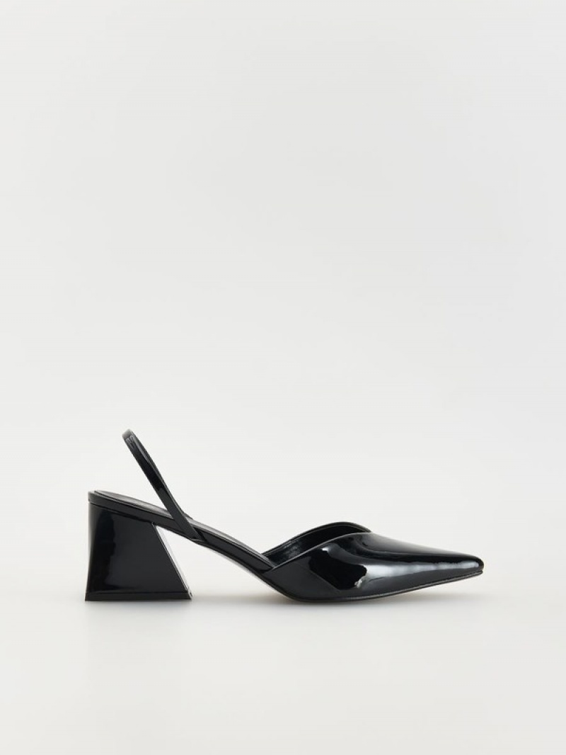 Black Reserved Pumps Women's Heels | IWMJ-64251