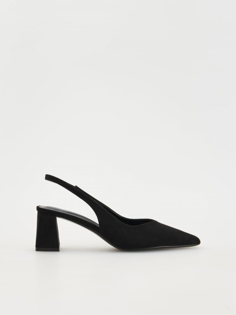 Black Reserved Pumpsopen Women's Heels | YESG-85216