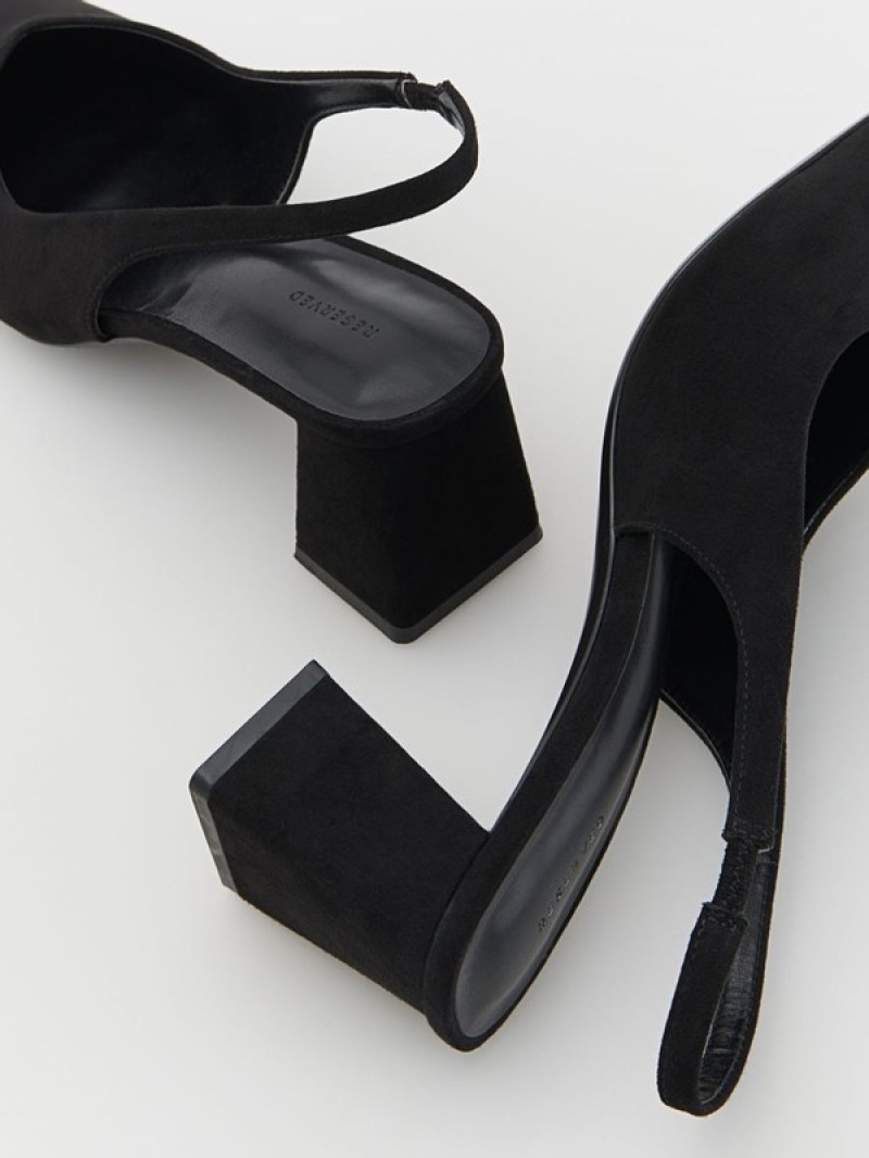 Black Reserved Pumpsopen Women's Heels | YESG-85216