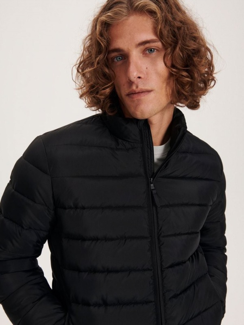 Black Reserved Quilted Men's Jackets | NEZT-26340