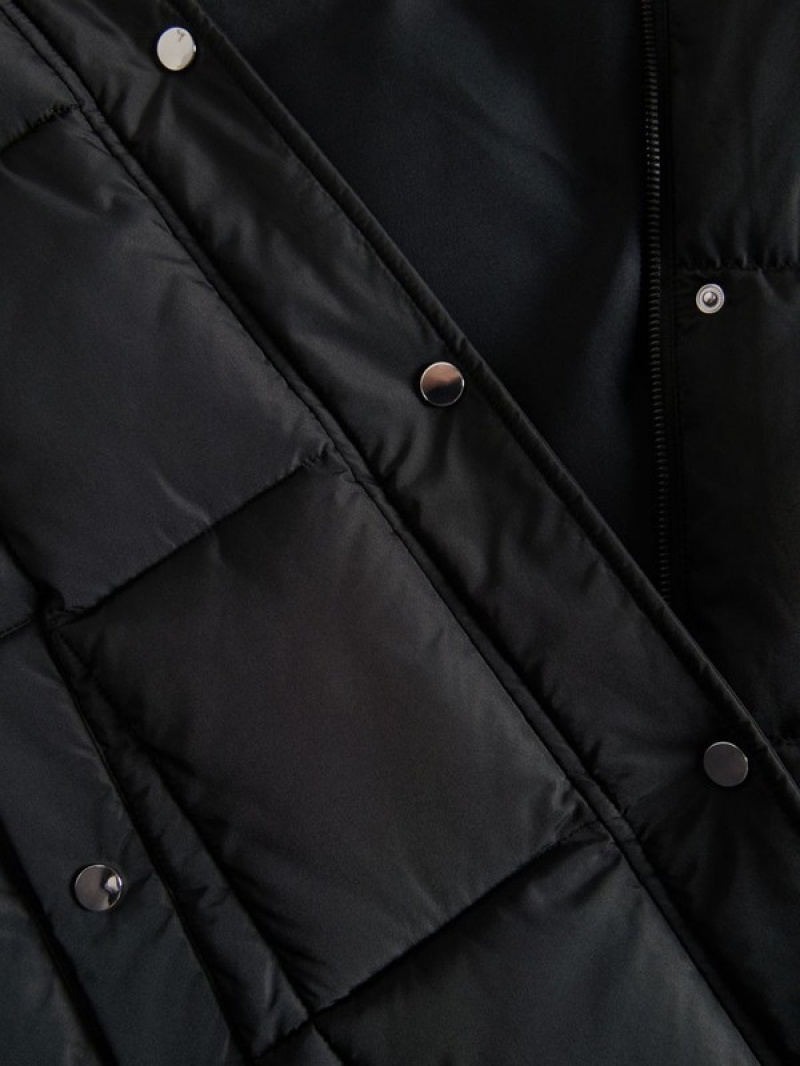 Black Reserved Quilted Women's Jackets | BWDZ-40715