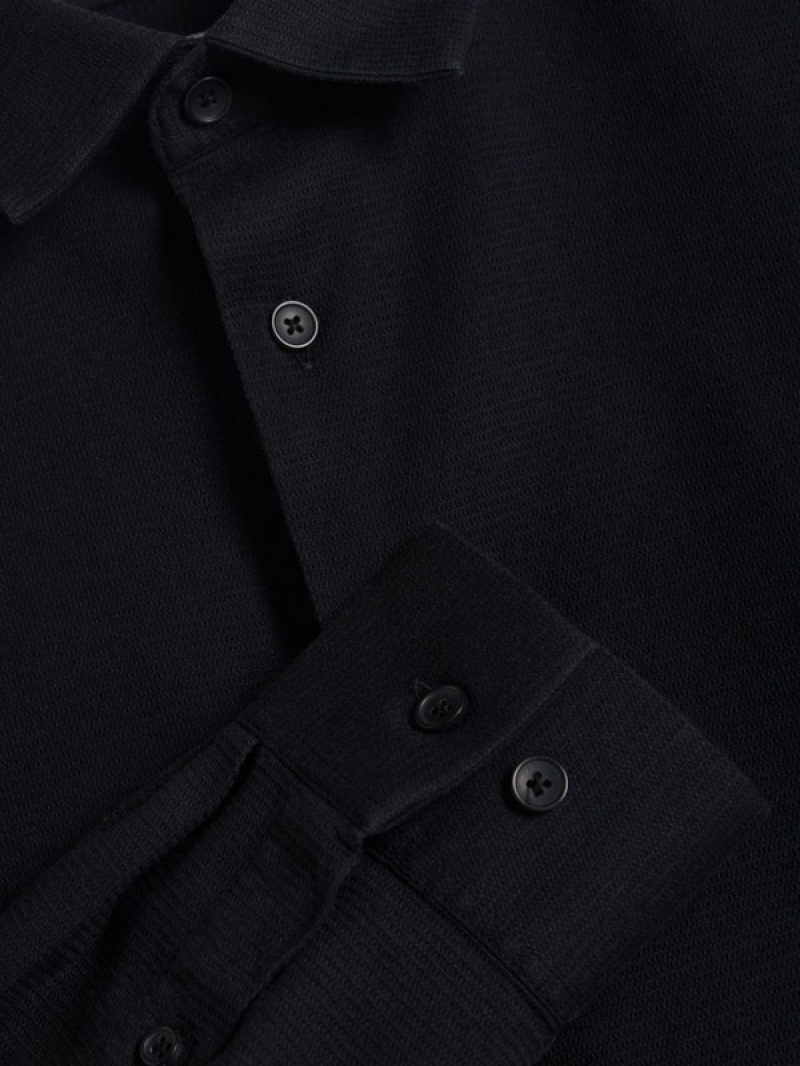 Black Reserved Regular Fit Plain Men's Shirts | BWUM-25341