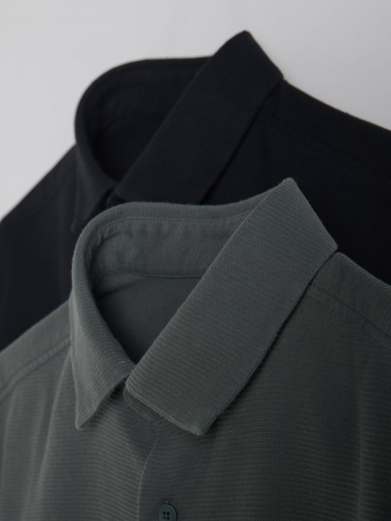 Black Reserved Regular Fit Plain Men's Shirts | BWUM-25341