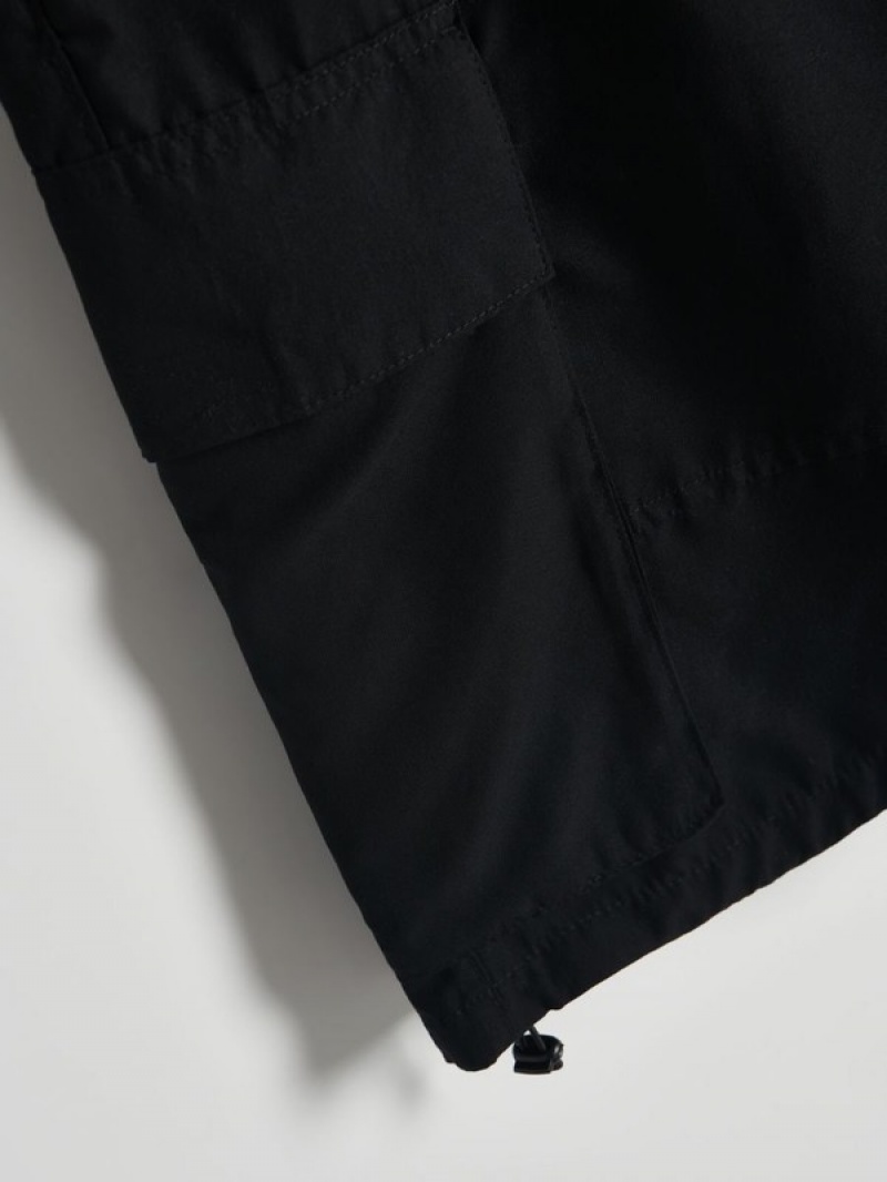 Black Reserved Regular Men's Shorts | GVBM-41732