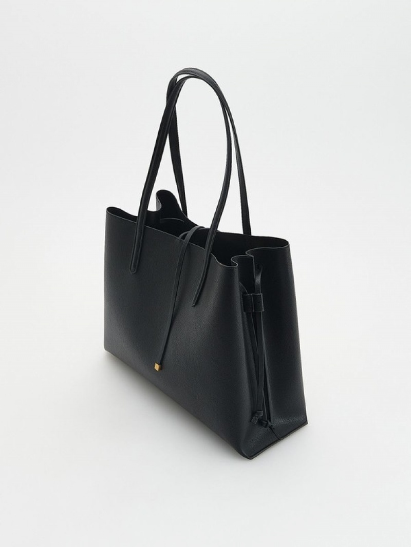 Black Reserved Shopper Women's Bags | BPKT-13974