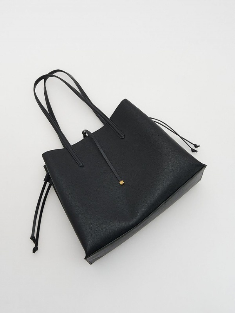 Black Reserved Shopper Women's Bags | BPKT-13974