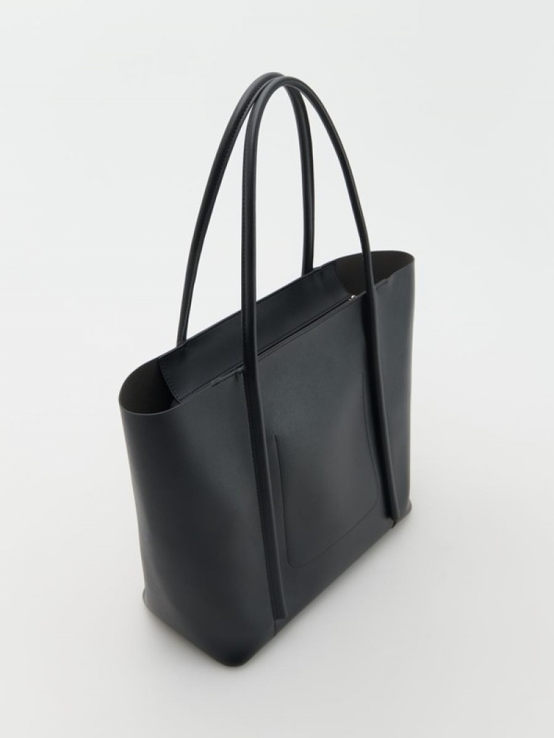 Black Reserved Shopper Women's Bags | GXBU-41532