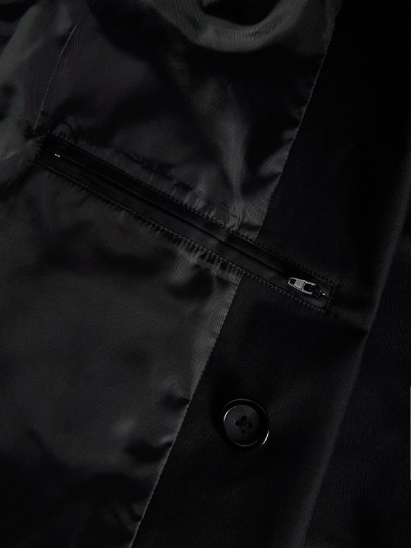 Black Reserved Trench With Men's Coats | HGAL-87569