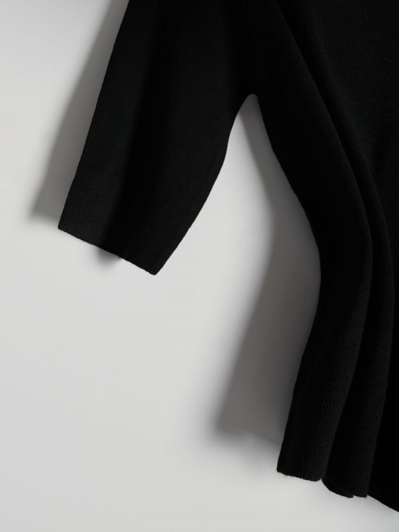 Black Reserved Turtleneck Women's Shirts | RHWL-32785