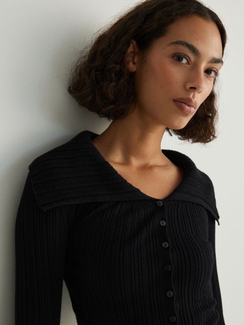 Black Reserved Viscose Rich Women's Sweaters | FHNL-03891