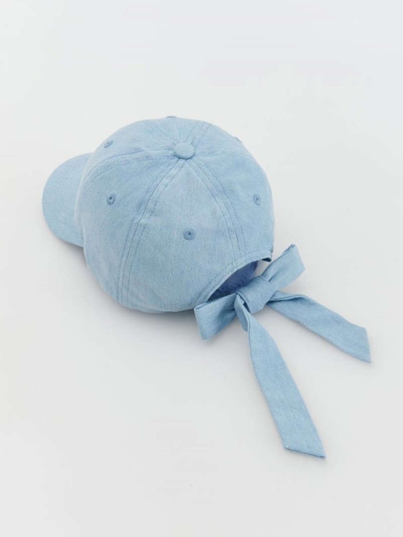 Blue Reserved Baseballbow Detail Girls' Hats | JYTF-72930