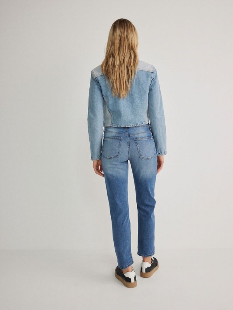 Blue Reserved Boyfriend Slim Women's Jeans | FSXV-92857