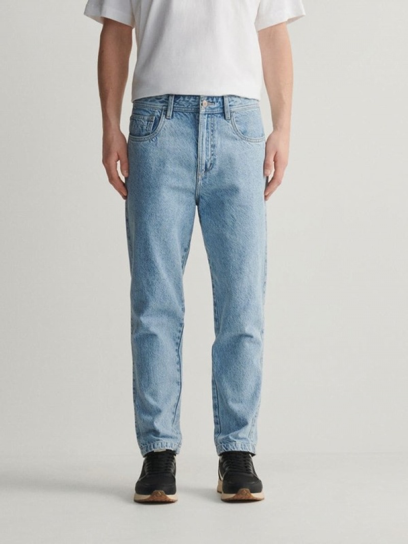 Blue Reserved Carrot Fit Men's Jeans | QPRF-75209