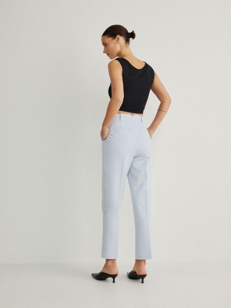 Blue Reserved Cigaretteviscose Blend Women's Trousers | TXYQ-87495