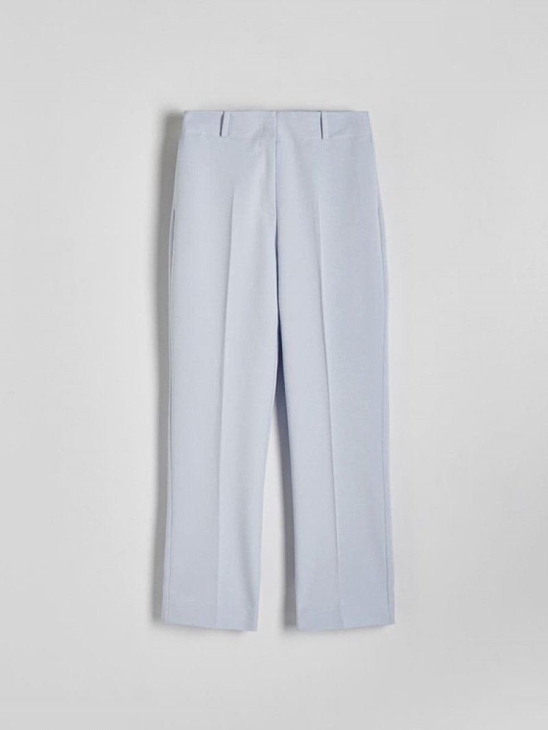 Blue Reserved Cigaretteviscose Blend Women's Trousers | TXYQ-87495