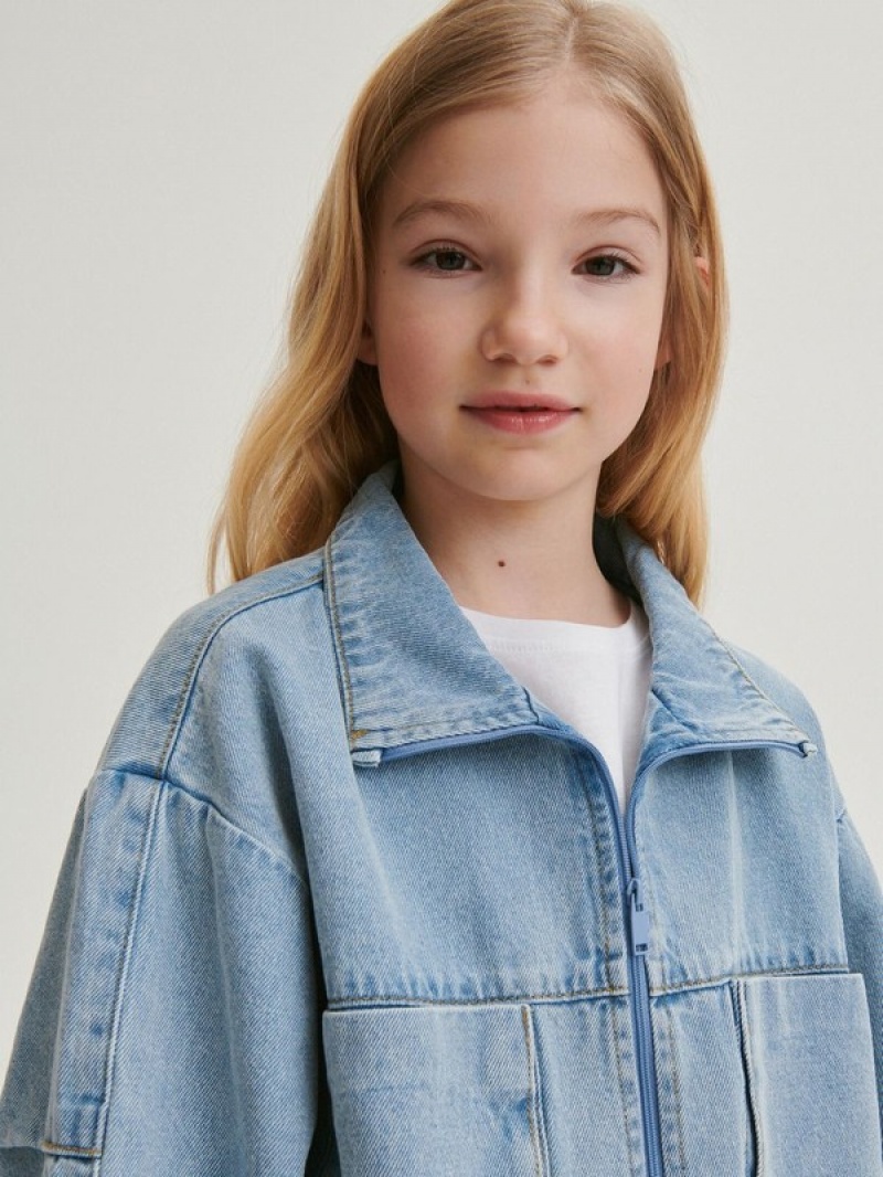 Blue Reserved Classic Girls' Jackets | UARS-96125