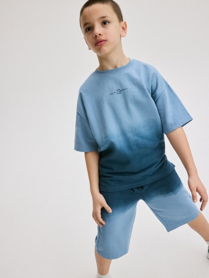 Blue Reserved Cotton Rich Set Boys' T-shirts | BHAK-58134