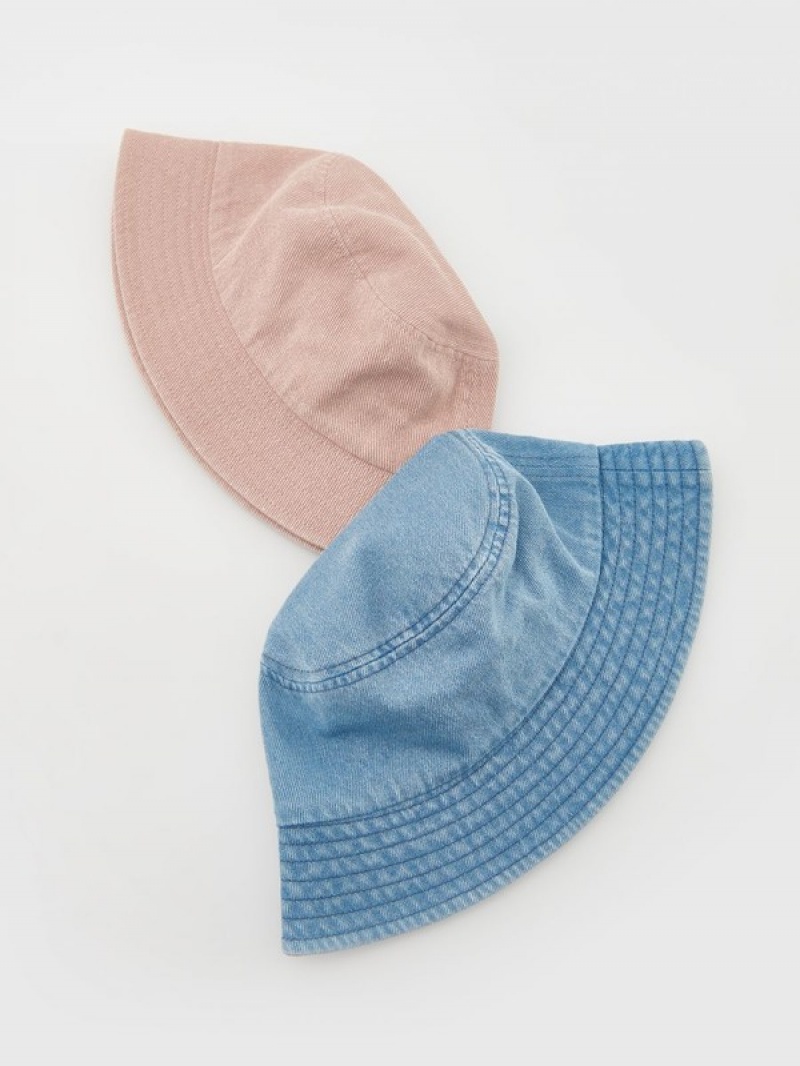 Blue Reserved Denim Bucket Girls' Hats | QOMJ-32874