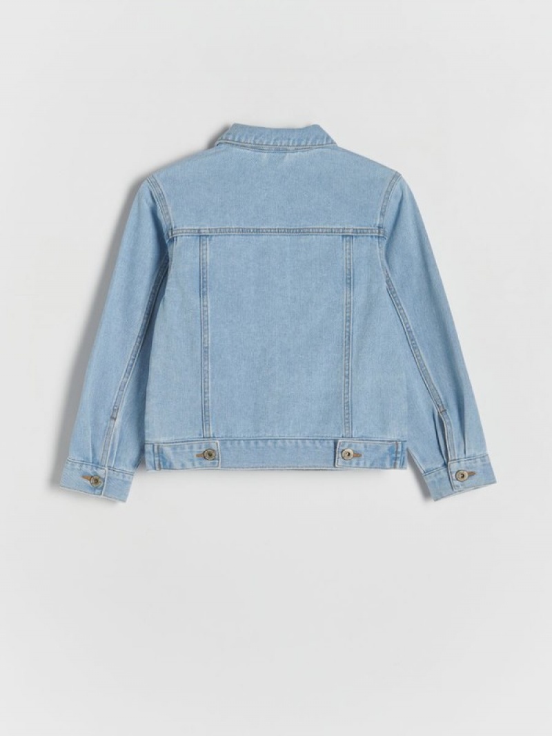 Blue Reserved Denim Girls' Jackets | CMIV-98732