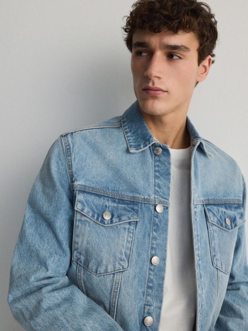 Blue Reserved Denim Men's Jackets | KFRE-70453