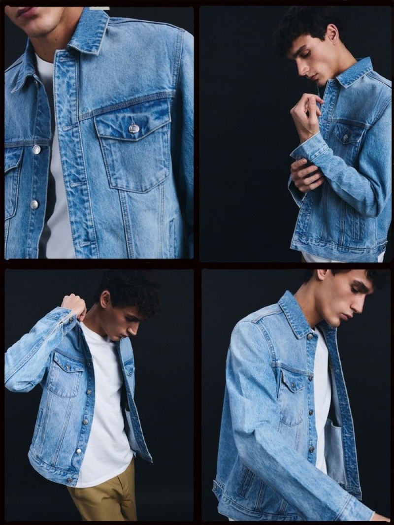 Blue Reserved Denim Men\'s Jackets | KFRE-70453