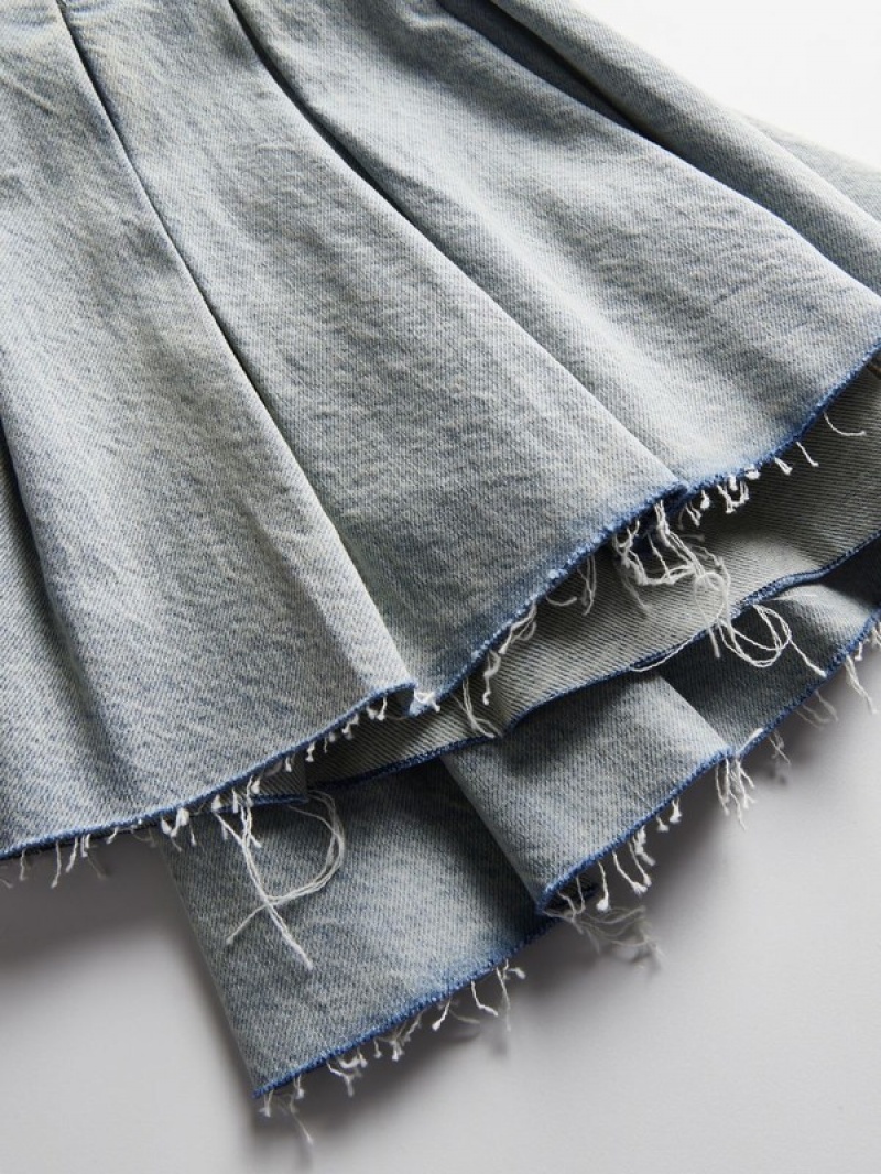 Blue Reserved Denim Mini Women's Skirts | OPVC-53940