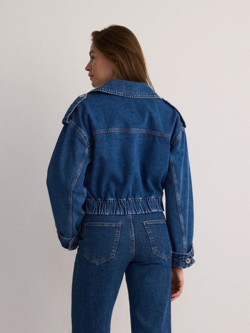 Blue Reserved Denim Women's Jackets | TQRE-78915