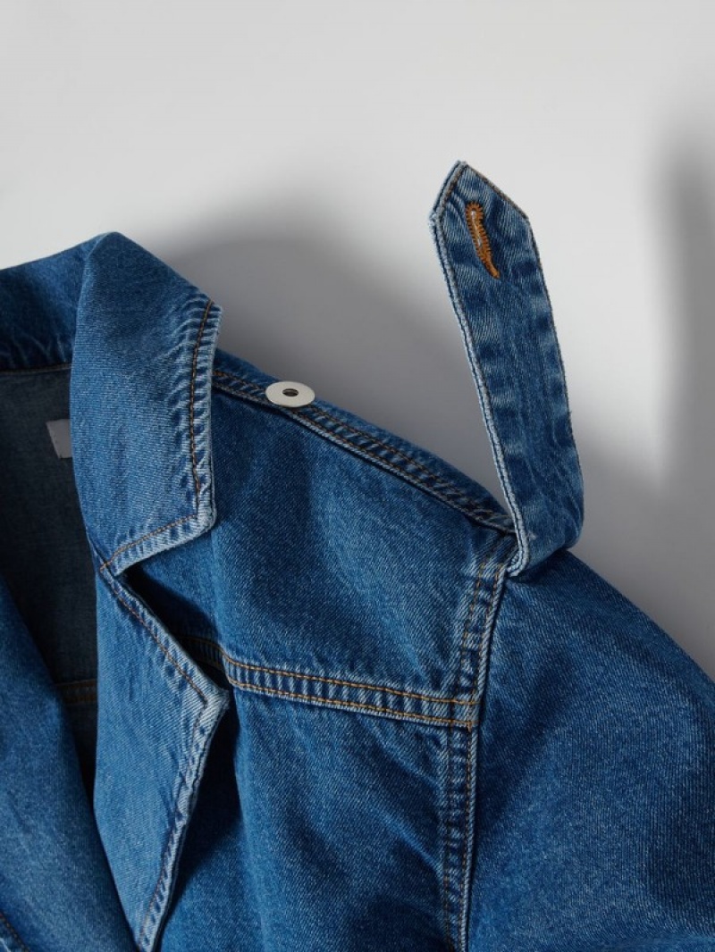 Blue Reserved Denim Women's Jackets | TQRE-78915