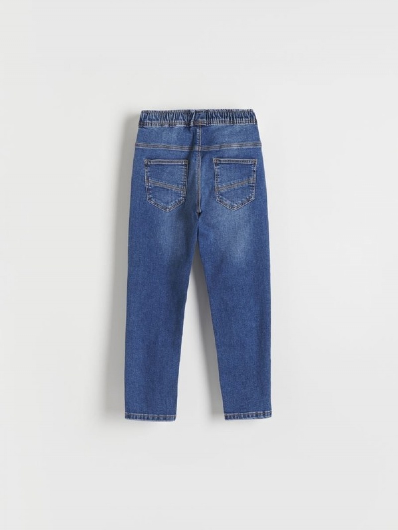 Blue Reserved Elastic Carrot Boys' Jeans | WVTK-53741