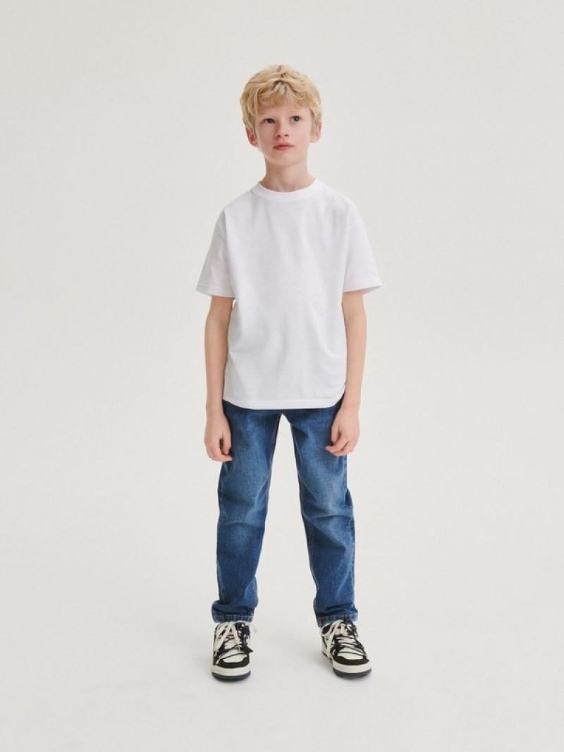 Blue Reserved Elastic Carrot Boys' Jeans | WVTK-53741