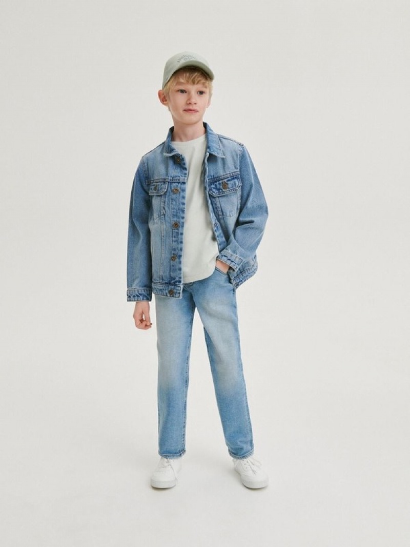 Blue Reserved Elastic Regular Boys' Jeans | TQYS-07813