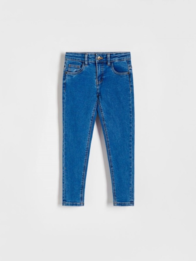 Blue Reserved Elastic Slim Boys' Jeans | FGEB-68123