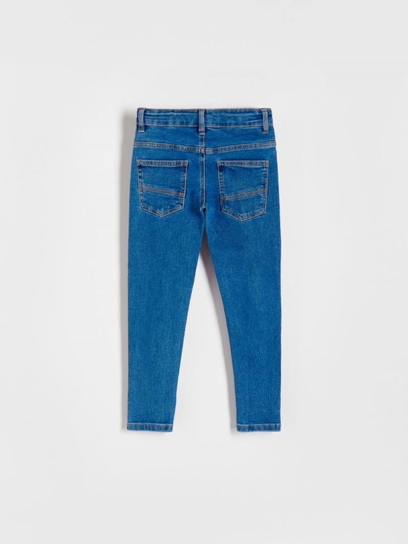 Blue Reserved Elastic Slim Boys' Jeans | FGEB-68123