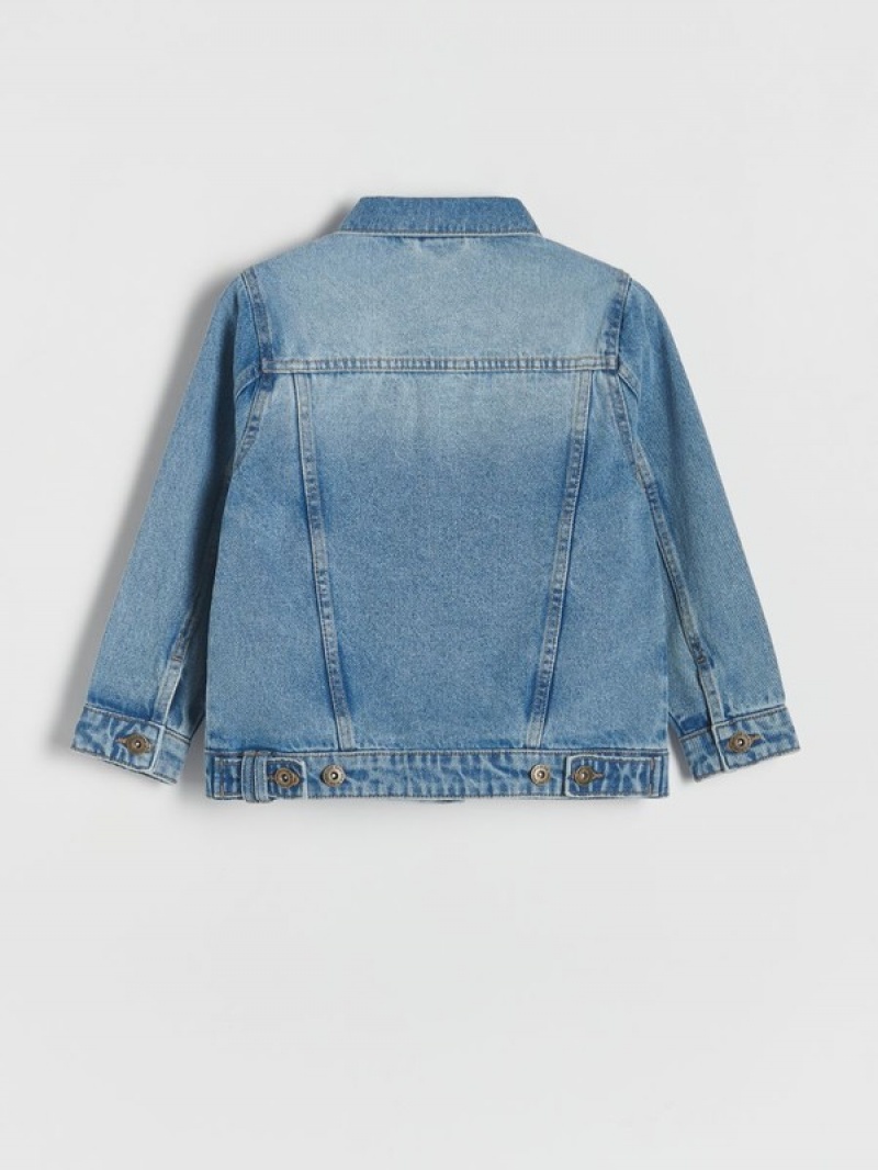 Blue Reserved Faded Denim Boys' Jackets | MFVI-78916