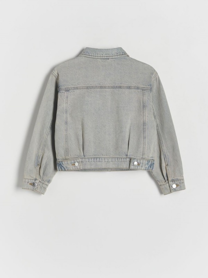 Blue Reserved Faded Denim Girls' Jackets | RECG-72893