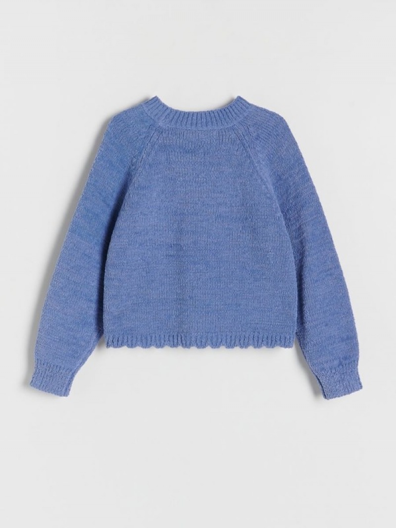 Blue Reserved Jumperraglan Sleeves Girls' Sweaters | AUCI-67809