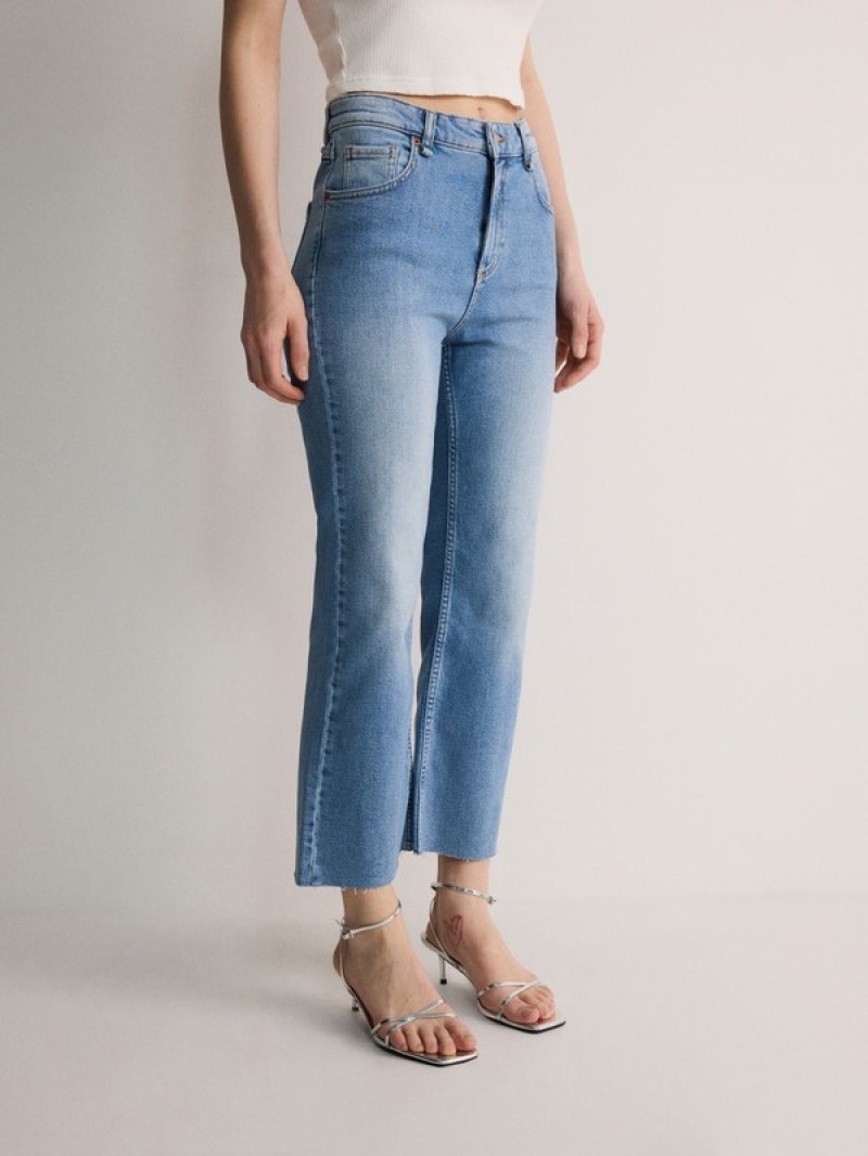 Blue Reserved Kick Flare Women's Jeans | CGUV-50793